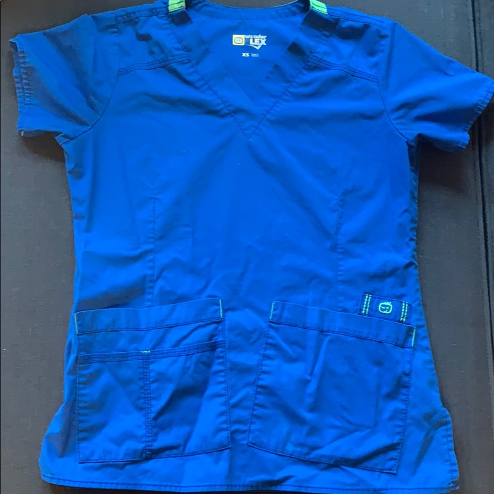 2 pairs of blue scrubs with jacket